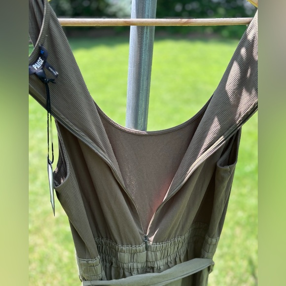 PAIGE Samosa Tiered Ruffled Sundress Dark Brushed Olive Size XL - Picture 7 of 12